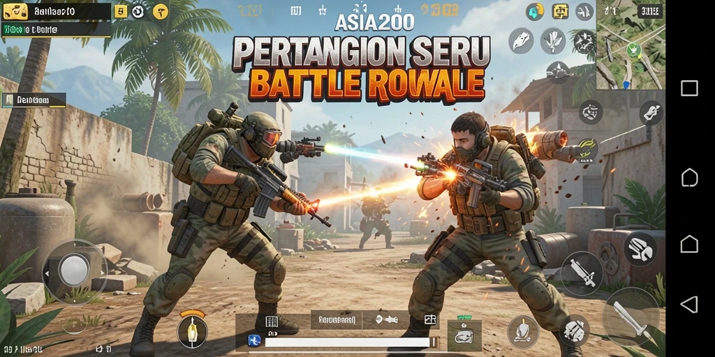 Screenshot ASIA200 menampilkan aksi mendebarkan dalam gameplay Battle Royale.