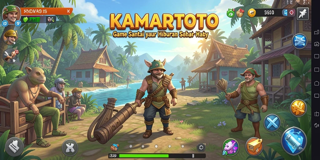 Gameplay santai KAMARTOTO yang penuh warna dan seru.