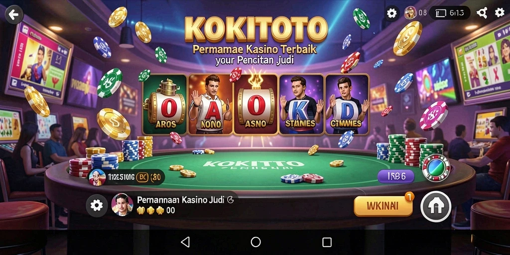 Tampilan gameplay KOKITOTO dengan suasana kasino yang memikat.