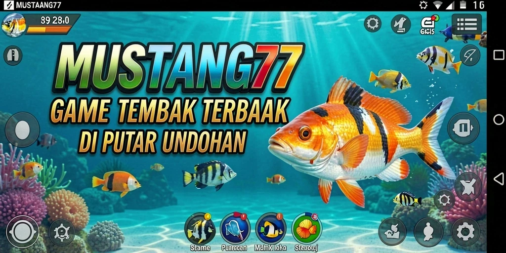 Screenshot gameplay MUSTANG77 menampilkan aksi tembak ikan yang seru.