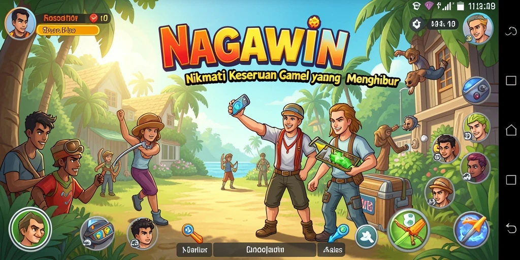Tampilan screenshot gameplay NAGAWIN yang menarik dan penuh warna.