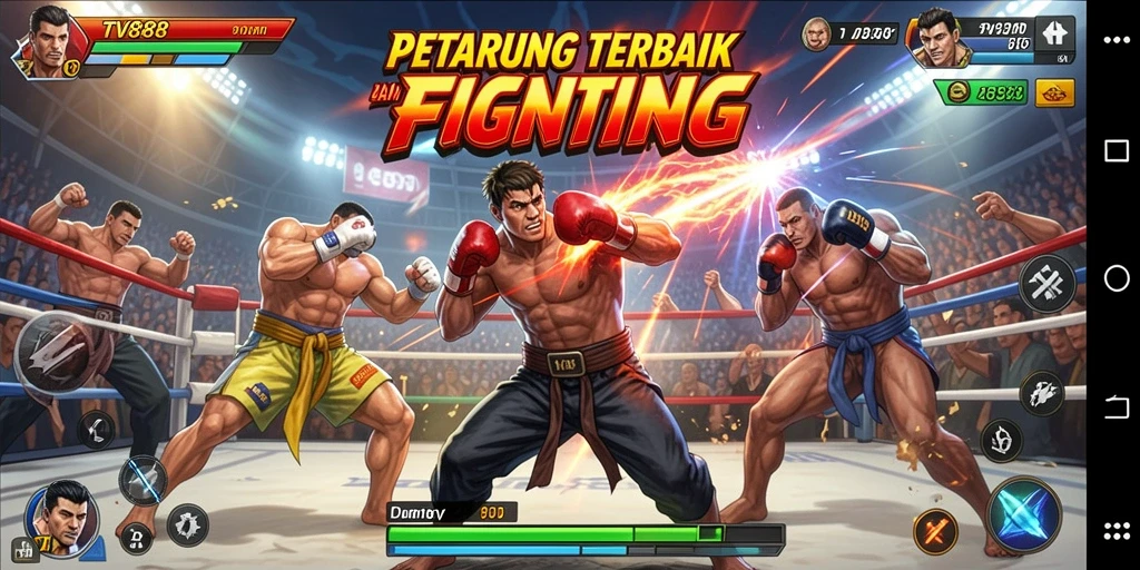 Tampilan gameplay mendebarkan di TV888 dengan aksi pertarungan yang intens.